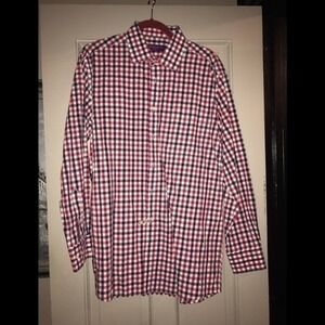 Acquaviva Red White and Black Plaid Dress Shirt